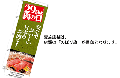 「肉の日」事業　実施店舗　のぼり