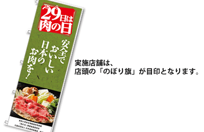 「肉の日」事業 実施店舗 のぼり